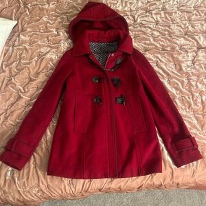 Vintage Steve Madden Red Hooded Trench Coat